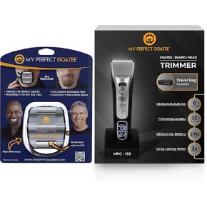 My Perfect Goatee & Beard Trimmer - 13 in 1 Men's Grooming Kit w/ Travel Bag - Cordless Shaver with Nose, Ear, Hair & Body Attachments - Best Shaver for Men with Charging Stand - Waterproof Trimmer