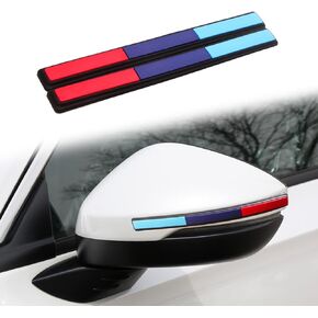 ramuel Car View Mirror Protector Strip, Front Corner Bumper Guard Protector Anti Collision Strips Sticker Auto Rubber Anti-Scratch Bumper Trim Universal (2PCS Black Red Yellow)