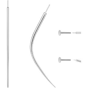 16G 18G Piercing Taper Flat Back Earring Applicator Tool Piercing Changing Tool Threadless Piercing Insertion Pin Taper for Body Piercing Stretching Kit for Ear/Nose/Navel/Lip/Eye/brow Piercing Assistant Tool
