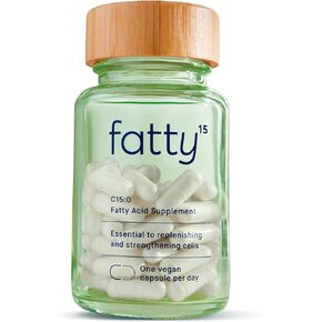 Fatty15 Pure C15:0 Pentadecanoic Acid Supplement - 3X Cellular Benefits of Omega-3 - Longevity Supplement - Supports Gut, Liver, & Cholesterol Health - Vegan-Friendly Capsule 90 Count