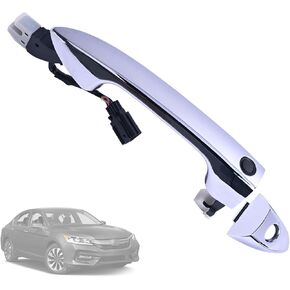 مقبض باب خارجي من الكروم جانب السائق الأمامي مع مفتاح ذكي وزر قفل 72184-T2A-A01 72184T2AA01 متوافق مع Honda Accord 2013-2017 / Pilot 2015-2021 in Kuwait