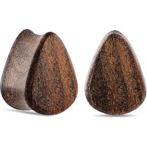 Ear Expander Tear Drop Vintage Natural Wood Earrings Tunnel and Plugs Double Flared Ear Gauges Square Water Drop Ear Stretcher 0G-5/8" Body Piercing Jewelry for Men Women