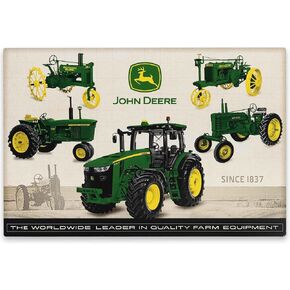 John Deere Tractor Since 1837 Embossed Metal Sign - Vintage John Deere Sign for Garage or Man Cave