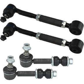 TRQ Rear Suspension Kit Control Arm with Ball Joint Sway Bar Stabilizer Link Compatible with 2006-2010 Toyota RAV4