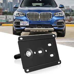 Front Bumper Tow Hook License Plate Mount Bracket Holder No Drill Relocator Hole Adapter Compatible with BMW E82 E88 128i 135i 1M E39 E90 E91 E92 E93 328i 335i M3 X5 X6 etc