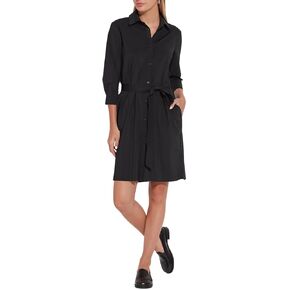 Lyssé Women’s Schiffer Dress – Button Down Shirt Dress with Pockets with 3/4 Sleeve and 4 Way Stretch Fabric