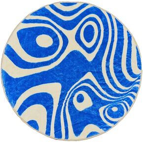 24x24 - Bathroom Rugs Non Slip Washable - Runner Rug - Absorbent Bath Mat - Shower Rug - Tub Mat - Bathroom Mat Quick Dry - Toilet Rug - Floor Mat - Blue Bath Rug - Waves