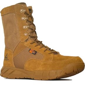 Lightweight Mens Tactical Shoes Combat Boots Coyote Brown Boots Military Training Lace Up Outdoor Hiking Breathable Army Shoe Side Zipper