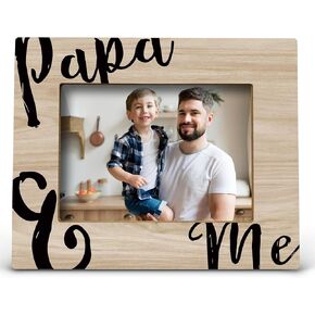 FONDCANYON Papa and Me Picture Photo Frame, Father Photo Frame, Grandpa Picture Frame, Papa Frame, Best Gifts for Father from daughter son, Papa Gifts for Father’s Day (5x7 Inch Photo)