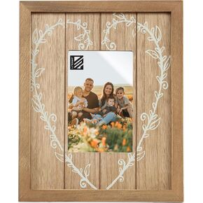 Li'Shay Rustic Wooden 4x6 Picture Frame with Heart