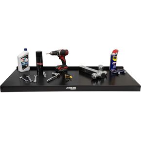 Extreme Max 5001.6558 Wall-Mount Aluminum Fold-Down Removable Workstation for Race Trailer, Garage, Shop, Enclosed Trailer, Toy Hauler - 46" x 18", Black