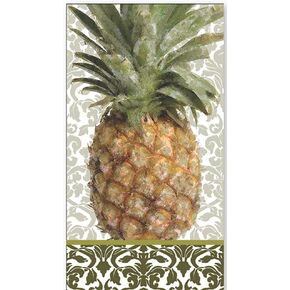 IHR Ideal Home Range Dinner Napkins Disposable 3-Ply Paper Hand Towels, 8.5" x 4.5", Exotic Pineapple, 16-Count
