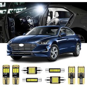 AENVTOL 13 Pieces Interior LED Light Kit + Backup Reverse Lights for Hyundai Sonata LF DN8 2015 2016 2017 2018 2019 2020 2021 2022 2023 White LED Back Up Bulbs + Interior Bulb Package, Install Tool