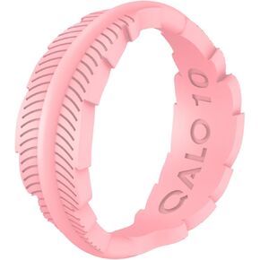 QALO Women's Rubber Silicone Ring, Serene Silicone Rubber Wedding Band, Breathable, Durable Engagement Silicone Ring, Multi Colors & Sizes