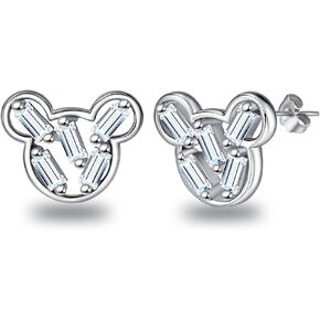 Mouse Earrings Cute CZ Mouse Stud Earrings for Women Mini Animal Cartoon Cartilage Earring Studs with Sparkling Cubic Zirconia Jewelry Gifts for Girlfriend Daughter Birthday