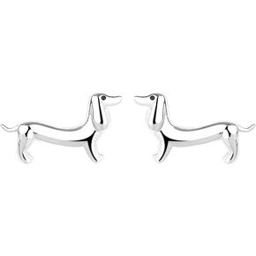 925 Sterling Silver Dachshund Earrings Stud Hypoallergenic Cute Puppy Dog Gifts Jewelry for Women Dachshund Lovers