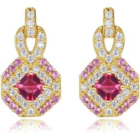 "Lollipop" Synthetic Ruby Earrings Sterling Silver Earrings Stud Female Elegant Unique Jewelry