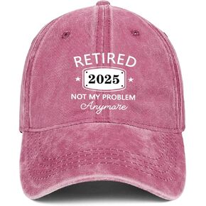Retirement Gifts for Women Men 2025 Hat Washed Cotton Baseball Cap Adjustable,Best Retirement Gifts,Meaningful Farewell Gifts for Nurse,Police,Coworker,Mom,Dad,Teacher,Doctors,Friends(Pink)