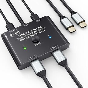 USB 3.0 Switch,2 in 1 Out USB Switcher Selector USB 3.0 Switch for 2 Computers/Laptops Share 1 USB Device,Come with Wired Control and 2 UBS 3.0 Cables
