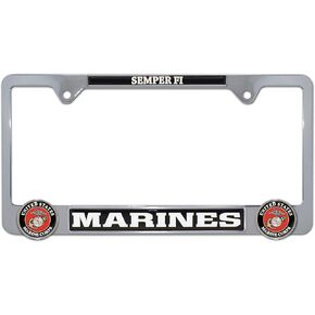 Marines 3D Chrome Metal License Plate Frame