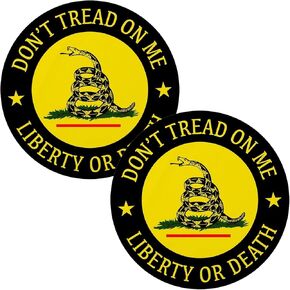 WSQ Don't Tread On Me Liberty Or Death Vinyl Sticker Decal (2 Pack) - 2 Inches - for Car Truck SUV Van Window Bumper Wall Laptop Tablet Cup Tumbler and Any Smooth Surface