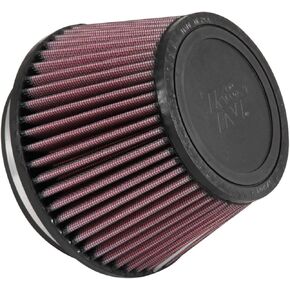 K&N High-Flow Original Lifetime Universal Clamp-On Air Filter: Performance, Premium, Washable: Flange Diameter: 5 In, Filter Height: 4.125 In, Flange Length: 1 In, Shape: Tapered Conical, RU-5163XD