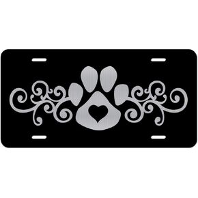 Pet Dog Love Dog Mom Etched Front Vanity License Plates (Fur Mamma Bold)