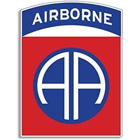82nd Airborne AA Insignia Shaped Sticker (Army SSI Logo 82 Eighty Second Military Served Vet Vinyl Decal for car Truck or Laptop (3 x 4 inch) U.S. Army Licensed