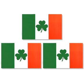 JBCD Ireland Shamrock Flag Magnet Decal Irish Magnet - for Car Truck SUV, 3 Pack, 3x5 Inches