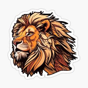 Lion Face Sticker | Vinyl | Decal for Car Bumper, Window, Laptop, Water Bottle, Books Etc |Waterproof| 5"