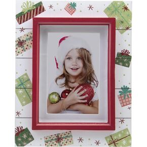 4" x 6" or 5" x 7" Multicolor Christmas Packages & Presents Wood Picture Frame