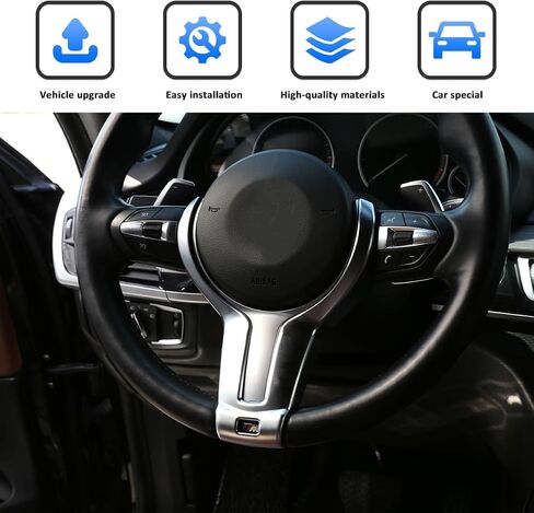 Steering Wheel Cover Trim for BMW F20 F22 F21 F30 F32 F33 F36 F06 F12 F13 X5 F15 X6 F16 M-Sport Car Accessories (Carbon Fiber) in Saudi Arabia