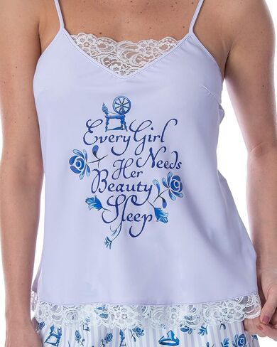 Disney Princess Women's Sleeping Beauty Lace Trim Cami and Shorts Sleepwear Pajama Set in Saudi Arabia