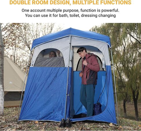 KingCamp Camping Shower Tent Oversize Space Privacy Tent Portable Outdoor Shower Tents for Camping with Shower Bag Dressing Room Easy Set Up Shower Privacy Shelter 1 Room/2 Rooms Toilet Tent in Saudi Arabia