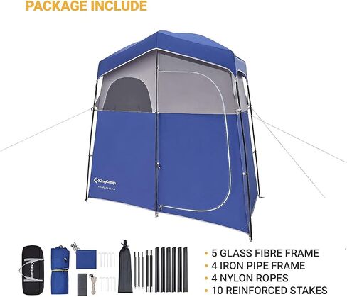 KingCamp Camping Shower Tent Oversize Space Privacy Tent Portable Outdoor Shower Tents for Camping with Shower Bag Dressing Room Easy Set Up Shower Privacy Shelter 1 Room/2 Rooms Toilet Tent in Saudi Arabia