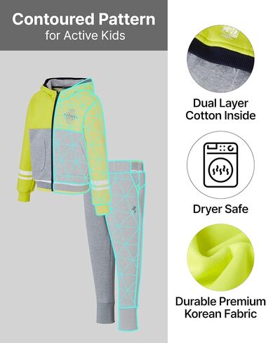 Boys and Toddler 2 Piece Full Zip up Hoodie Sweatshirts, Tracksuit Jacket Jogger Pants Set, Kids clothes (5-6Years) in Saudi Arabia