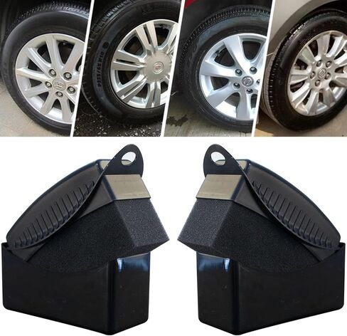 2PCS Tire Shine Applicator,Tire Dressing Applicator,Tire Shine Sponge Pad, Reusable Tire Shine brush Applicator with Ergonomic Rectangular Box Detailing Wheel Cleaner Car Tire Brush, Car detailing kit in Saudi Arabia