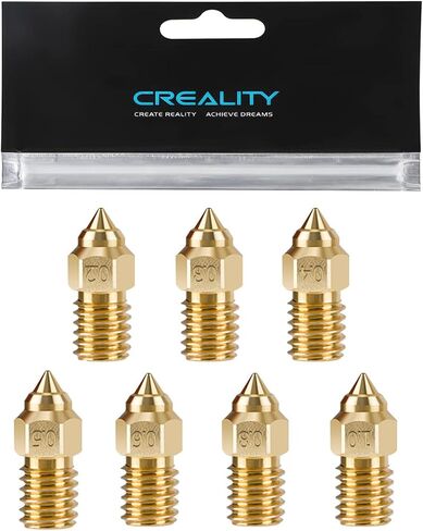 Creality10PCS Ender 3 V3 SE، Ender 5 S1 مجموعة فوهات سبائك النحاس المطلية بالنيكل، طابعة ثلاثية الأبعاد مقاومة لدرجات الحرارة العالية 5 قطع 0.4 مم، 5 قطع 0.6 مم طقم فوهات لـ Ender 5 S1، Ender 7، Spider 1.0 in Kuwait