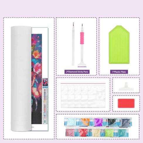 Lxmsja Purple Butterfly Diamond Art Painting Kits, 5D Natural Landscape Paint by Number for Adults Beginners, DIY Full Drill Round Diamond Art Kits for Home Wall Decor, 11.8 X 15.7 Inch in Saudi Arabia