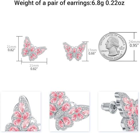G&GEMSJEW Butterfly Pendant Necklace Shining CZ Butterfly Necklace Various Optional in Saudi Arabia