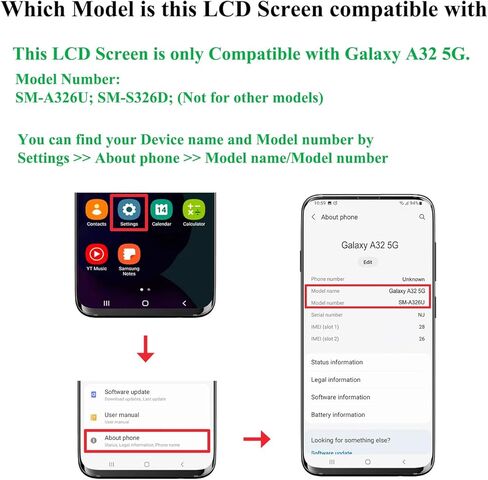 for Samsung A03s OEM Screen Replacement with Frame Compatible with Samsung Galaxy A03s SM-A037U LCD Screen Replacement Touch Screen with Repair Tools and Installation Manual (US Version) in Kuwait