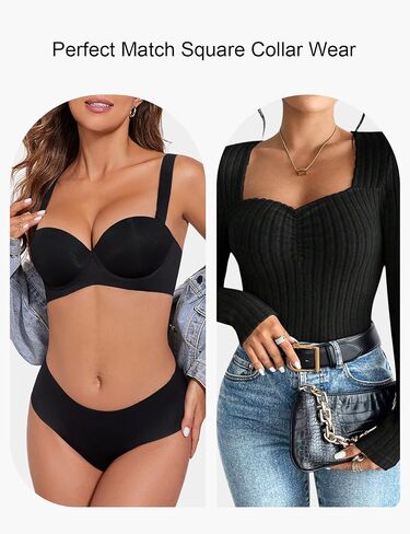 Push Up Bras for Women Support Padded Balconette Add 1 Cup Size Wide Band Underwire Back Smoothing T-Shirt Bra in Kuwait