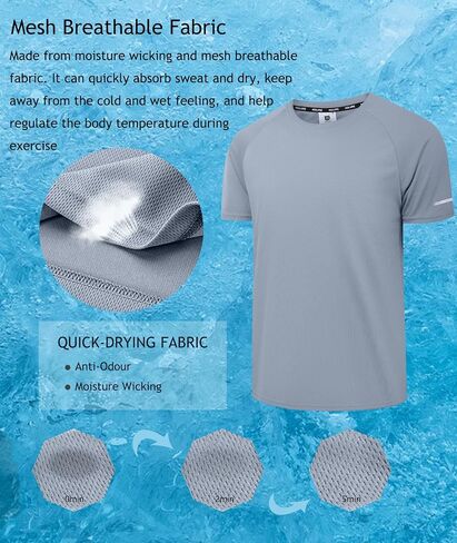 Holure Men's Mesh Quick-Dry Short Sleeve Workout T-Shirt in Kuwait