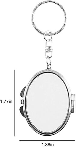 6 Pcs Sublimation Blank Pocket Makeup Mirror Keychains Double Sided Blank Compact Mirror Cosmetic Mirror Key Chain in Kuwait