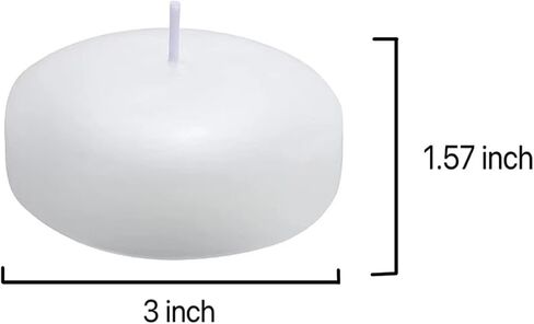 12Pack 3inch Floating Candles-Long Smokeless,Lasting Burning time-Unscented White Floating Candles for Valentine's Day, Thanksgiving, Wedding, Holiday, Parties and Home Decor in Saudi Arabia