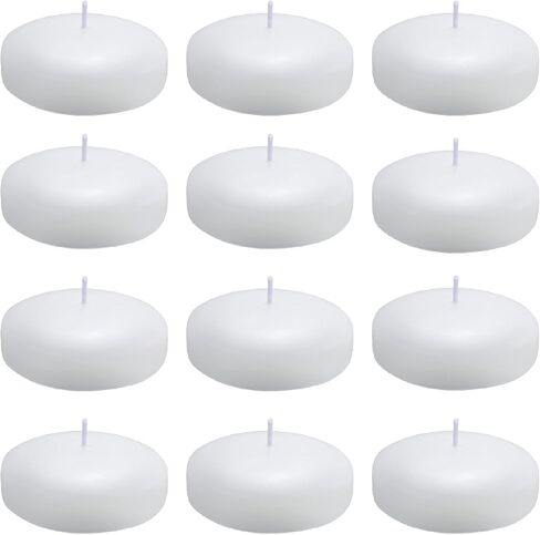 12Pack 3inch Floating Candles-Long Smokeless,Lasting Burning time-Unscented White Floating Candles for Valentine's Day, Thanksgiving, Wedding, Holiday, Parties and Home Decor in Saudi Arabia