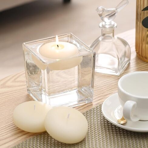 12Pack 3inch Floating Candles-Long Smokeless,Lasting Burning time-Unscented White Floating Candles for Valentine's Day, Thanksgiving, Wedding, Holiday, Parties and Home Decor in Saudi Arabia
