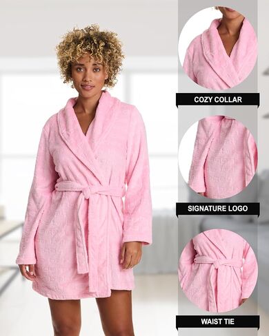 bebe Womens Mid-Length Plush Pajama Lounge Robe Bathrobe in Kuwait