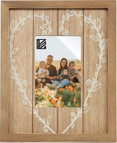 Li'Shay Rustic Wooden 4x6 Picture Frame with Heart in Saudi Arabia