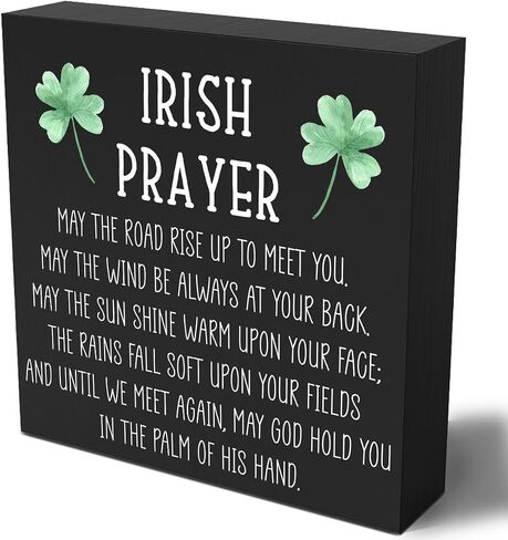 Funny Irish Prayer Wooden Box Sign Plaque May the Road Rise up to Meet You Wood Box Sign Rustic Art Home Shelf Desk Decor 5 X 5 Inches in Saudi Arabia